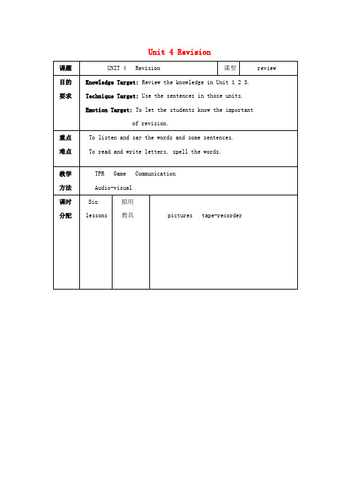 三年级英语上册Unit4Revisionlesson19_24教案人教新起点20170818378