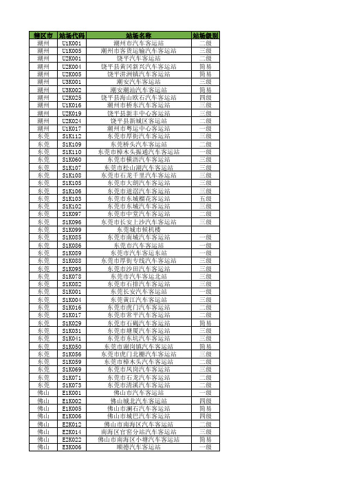 广东省班线客运-客运站信息