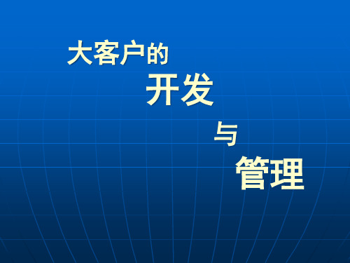 大客户的开发与管理(PPT54页)