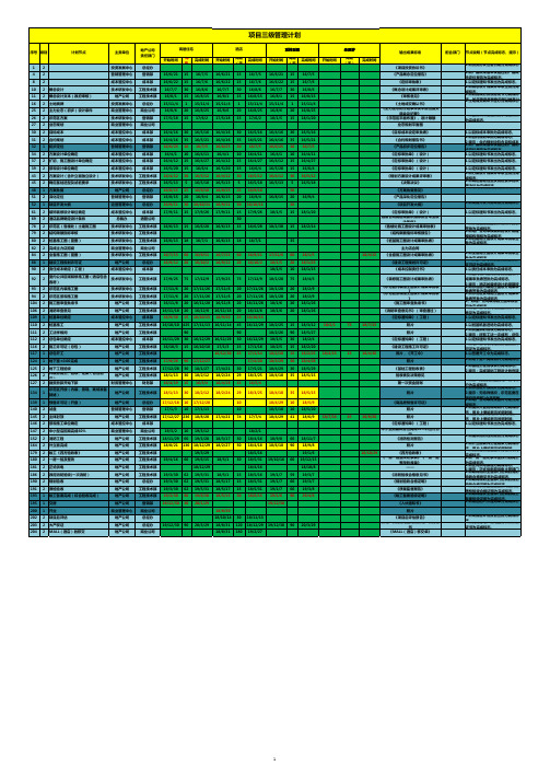 项目三级管控计划模板