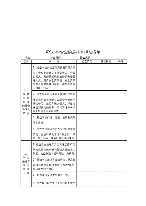 学校安全隐患排查标准清单【2020年最新整理版】