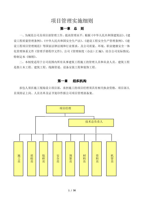 项目管理实施细则