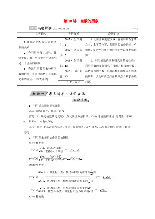 2019版高考数学大复习函数导数及其应用第10讲函数的图象优选学案