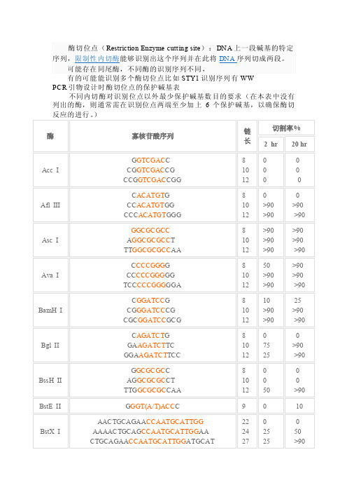 酶切位点——精选推荐