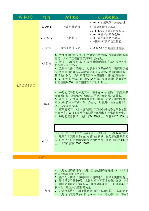 京东运营规划