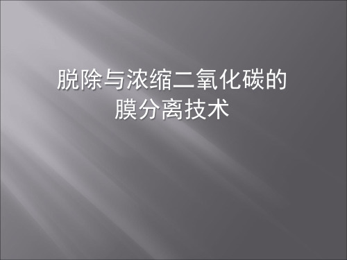 脱除与浓缩二氧化碳的膜分离技术PPT优秀课件