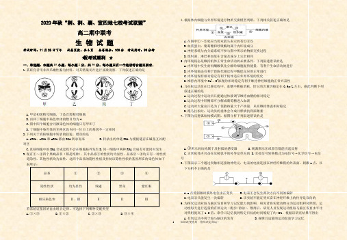 学年高二上学期期中考试生物试题 