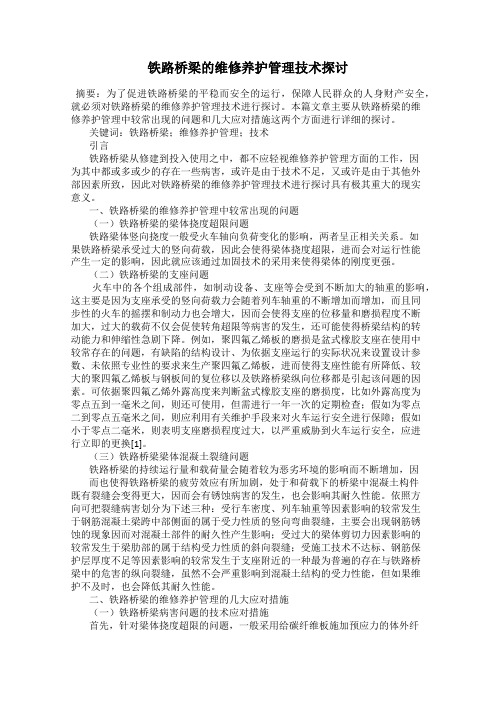 铁路桥梁的维修养护管理技术探讨