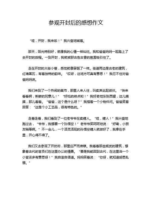 参观开封后的感想作文