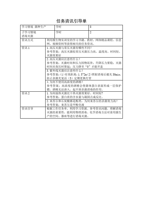 消毒灭菌作业题答案.