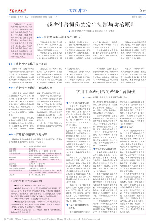 药物性肾损伤的发生机制与防治原则