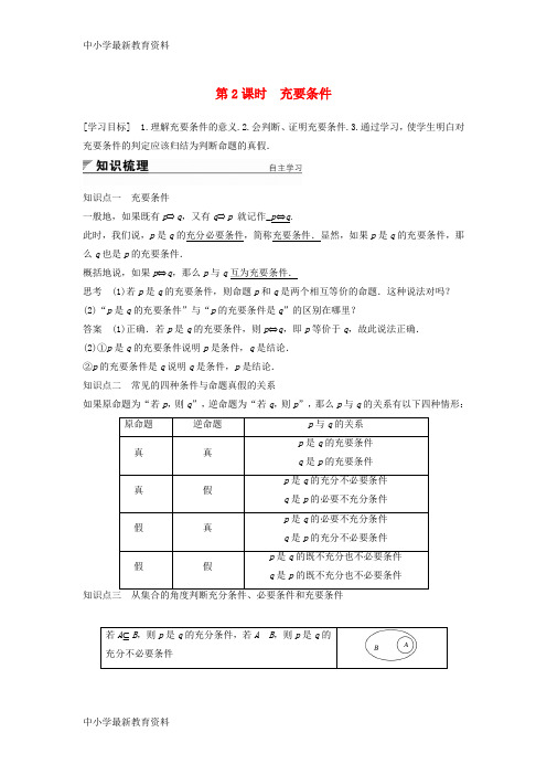 【中小学资料】2018版高中数学 第1章 常用逻辑用语 1.1.2 第2课时 充要条件学案 苏教版选修2-1