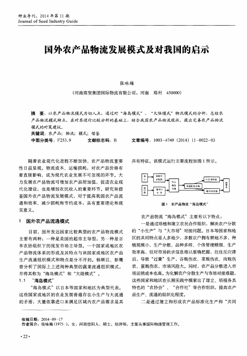 国外农产品物流发展模式及对我国的启示