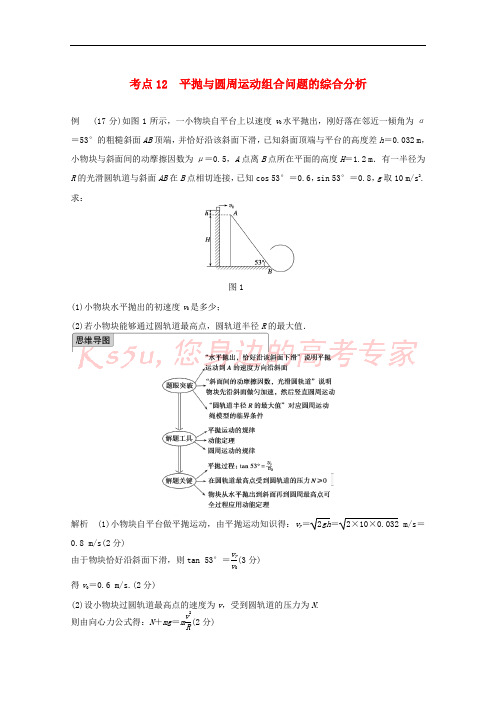 四川省某重点中学2016届高考物理 考点精讲12 平抛与圆周运动组合问题的综合分析