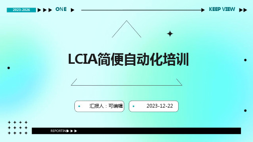 lcia简便自动化培训ppt