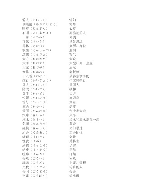 切忌望文生义的日文汉字