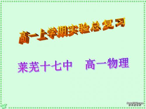 上学期高一物理实验总复习课件