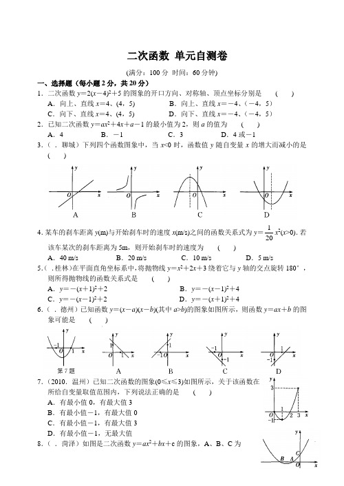 第六章 二次函数 单元自测卷(含答案)