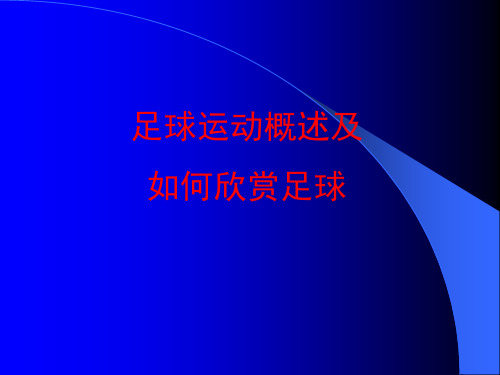 足球运动概述及如何欣赏足球比赛