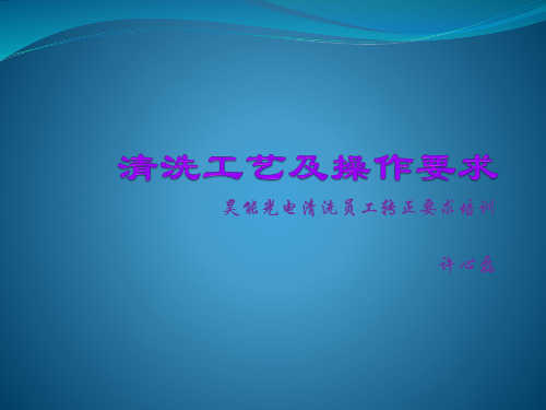 清洗工艺及操作要求