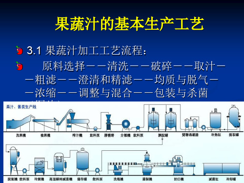 果蔬汁的基本生产工艺PPT幻灯片课件