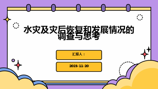 水灾及灾后恢复和发展情况的调查与思考