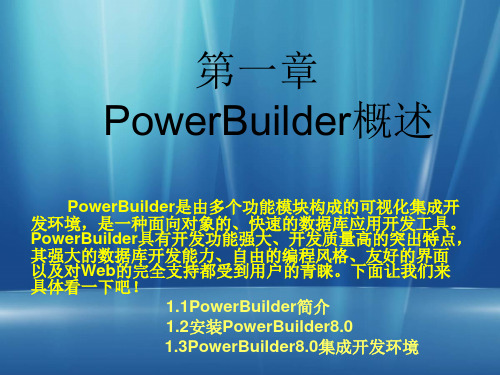 PowerBuilder程序设计基础  第一章