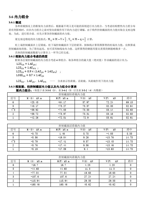 3.6结构设计——内力组合(1)