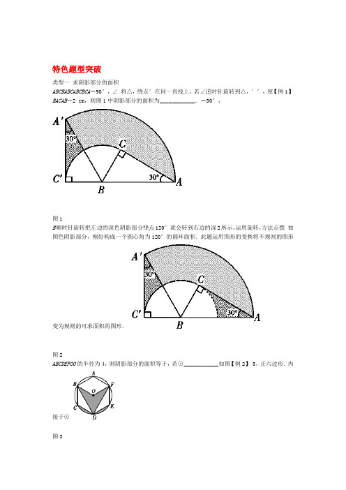 福建省泉州市2019届中考数学试题特色题型突破 含答案