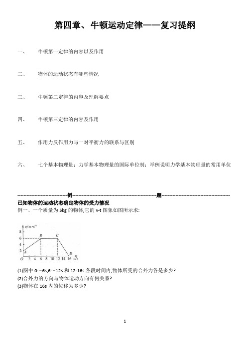 第四章、牛顿运动定律(复习导学案)