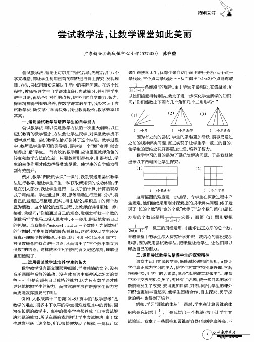 尝试教学法,让数学课堂如此美丽