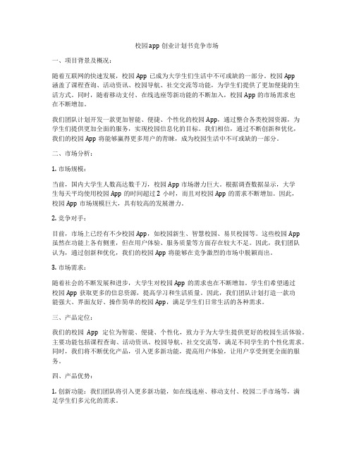 校园app创业计划书竞争市场