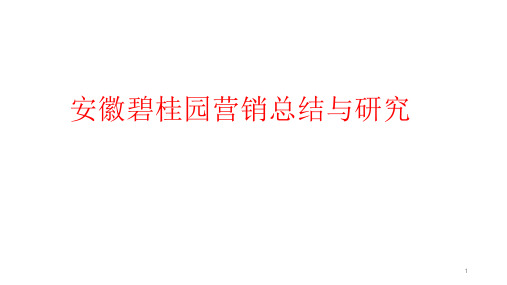 安徽区域碧桂园营销案例总结与研究