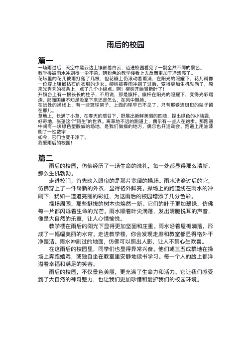 雨后的校园作文400字左右