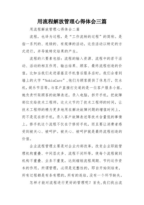 用流程解放管理心得体会三篇