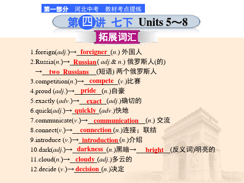 2018年河北中考英语(冀教版)考点总复习：第四讲 (共78张PPT)