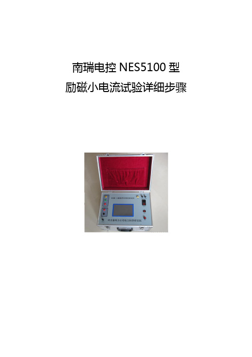 南瑞电控NES5100型励磁小电流试验详细步骤