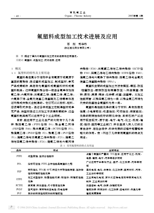 氟塑料成型加工技术进展及应用