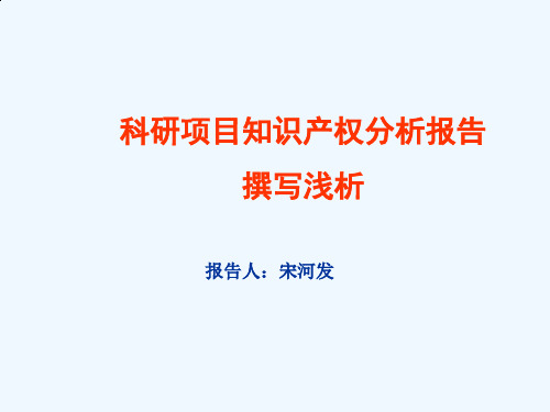 科研项目知识产权分析报告