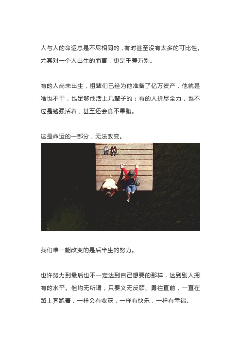 人与人的命运,总是不尽相同的(深度好文)