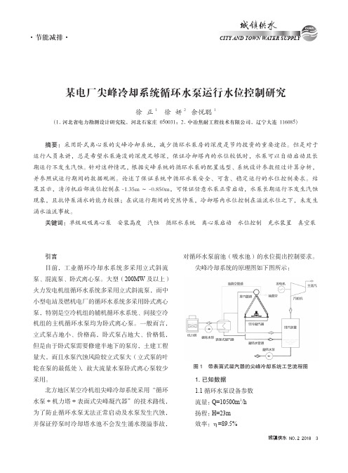 某电厂尖峰冷却系统循环水泵运行水位控制研究