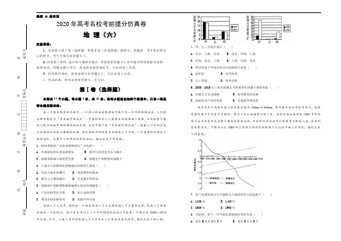 2020年高考名校考前提分仿真卷 地理(六)学生版