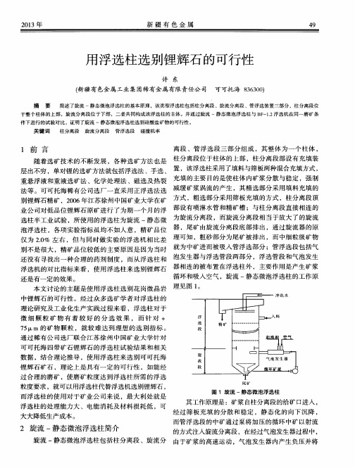 用浮选柱选别锂辉石的可行性