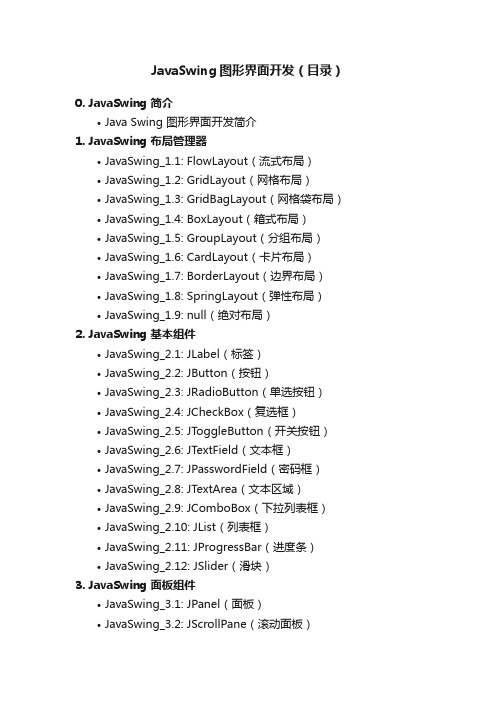 JavaSwing图形界面开发（目录）