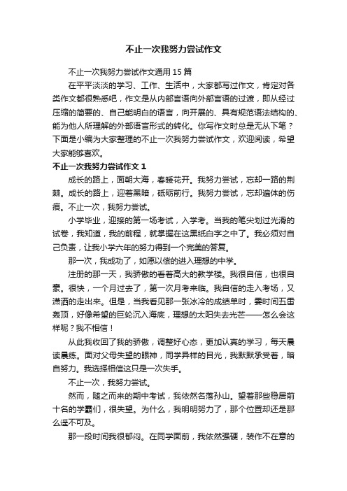 不止一次我努力尝试作文通用15篇