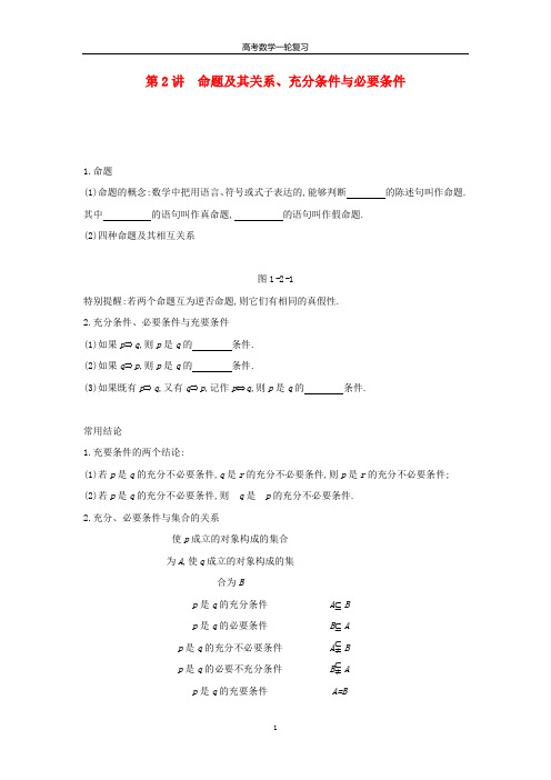 高考数学大一轮复习第2讲命题及其关系学案理新人教a版