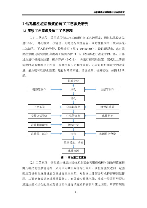 钻孔灌注桩后压浆的施工工艺参数研究