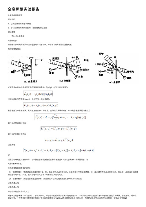 全息照相实验报告
