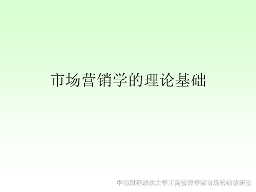 中南财经政法大学市场营销学的理论基础.pptx