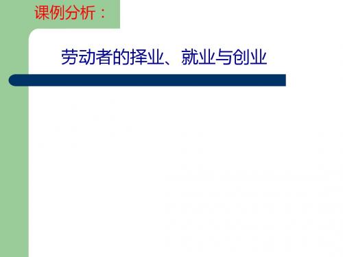 沪教版高中思想政治课例分析：《劳动者的就业、择业和创业》